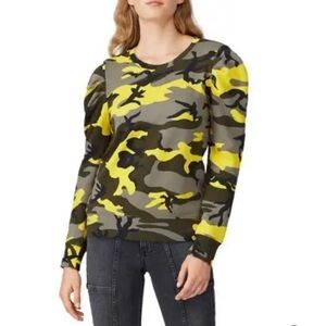 Pam & Gela Pop Camo Puff Sleeve Sweatshirt